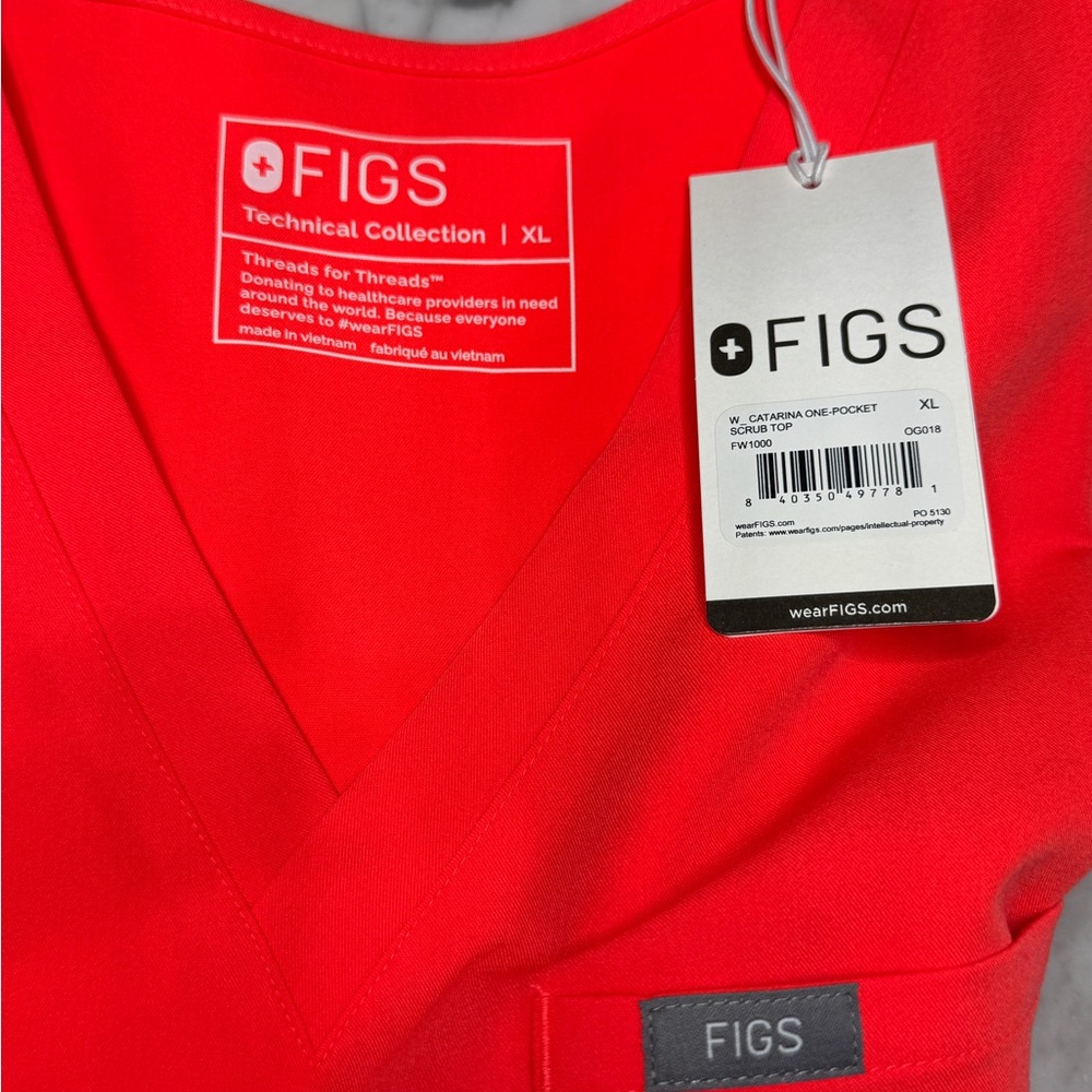 NWT: FIGS scrub set. Limited color: Neon orange.